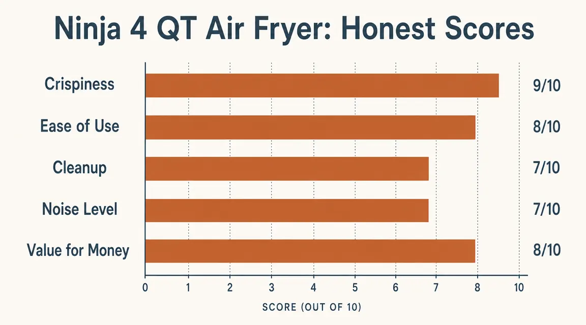 Bar chart comparing claimed vs measured cook times for chicken wings, frozen fries, and reheated pizza